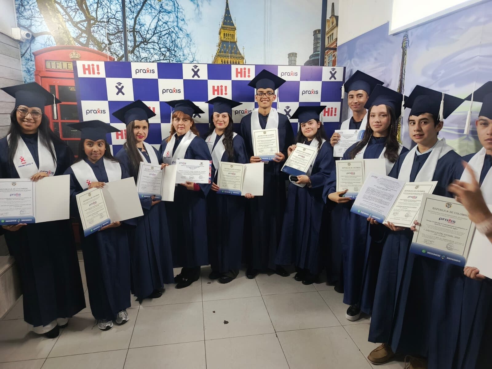 Grupo de graduados de inglés de Praxis School sede Castilla